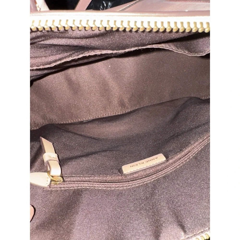 anne klein blush pink satchel handbag Gold Hardware Detachable Crossbody Strap